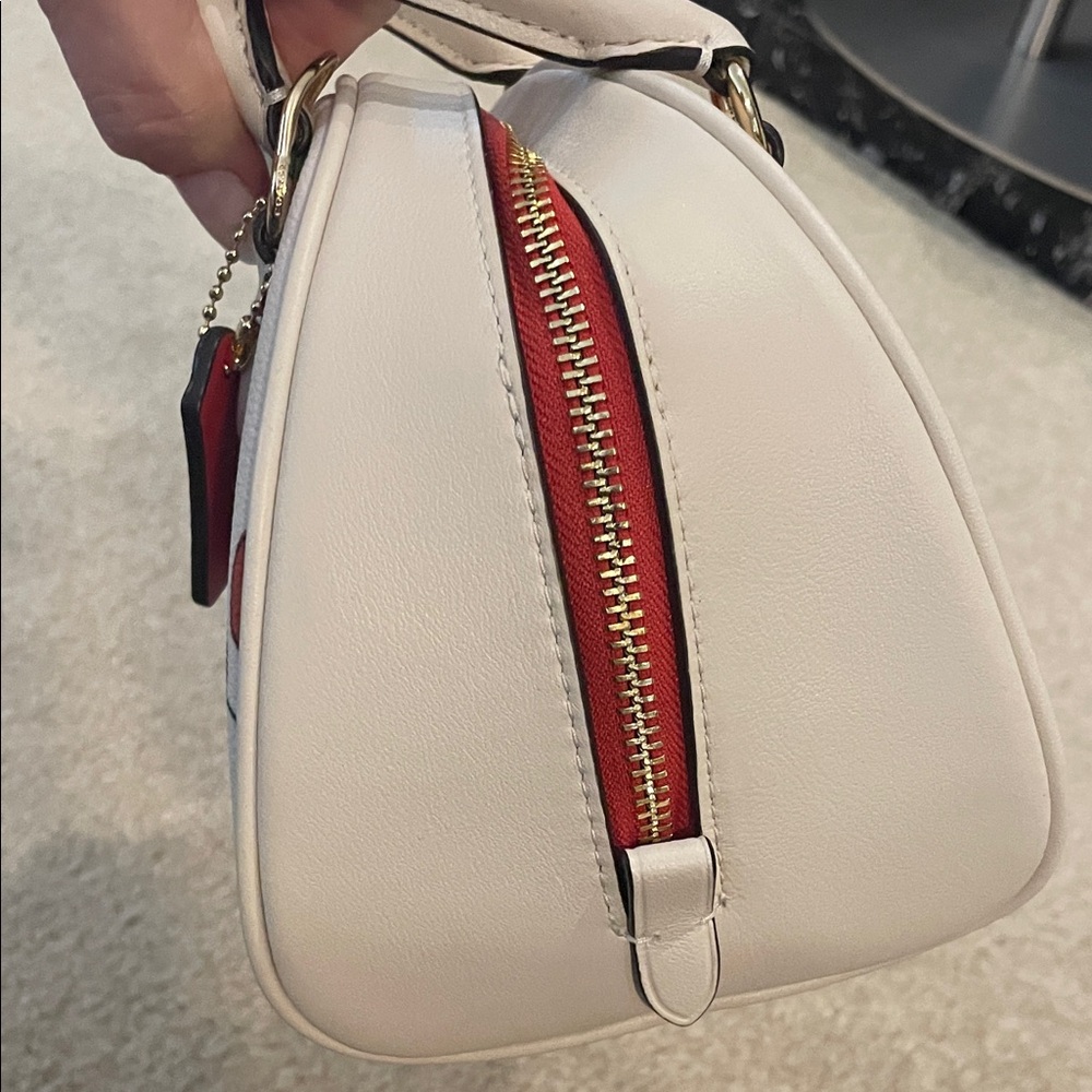 Coach Cream Cherry Print Mini Bag - Picture 6 of 12